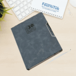 Agenda A5 avec Stylo || Couverture Rigide Style Bois – Élégant & Professionnel
