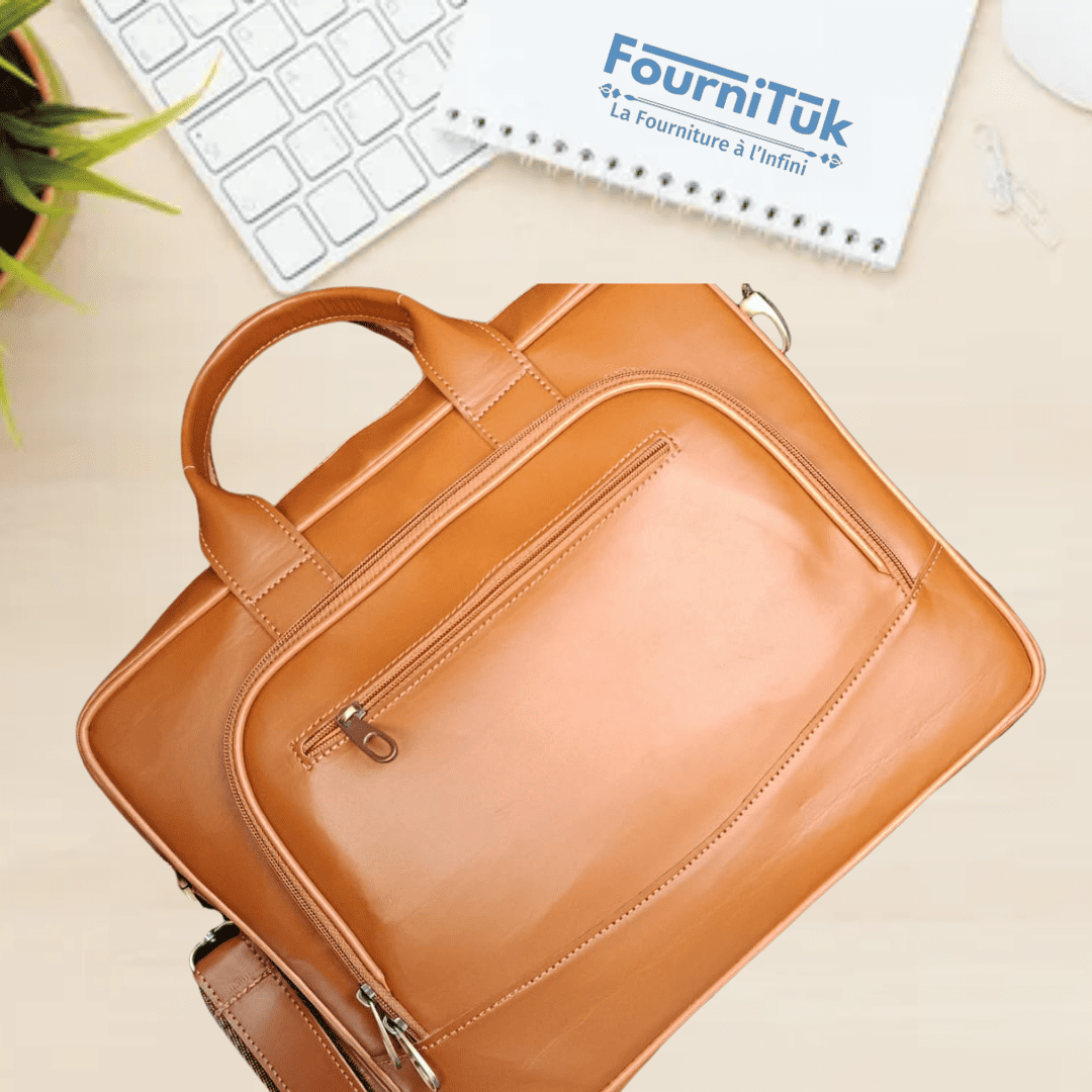 Cartable Grand Modèle – Marron Cuivré | Cuir Véritable