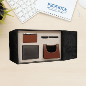 Coffret Cadeau Professionnel – Porte-billets, Support Téléphone, Stylo & Porte-cartes
