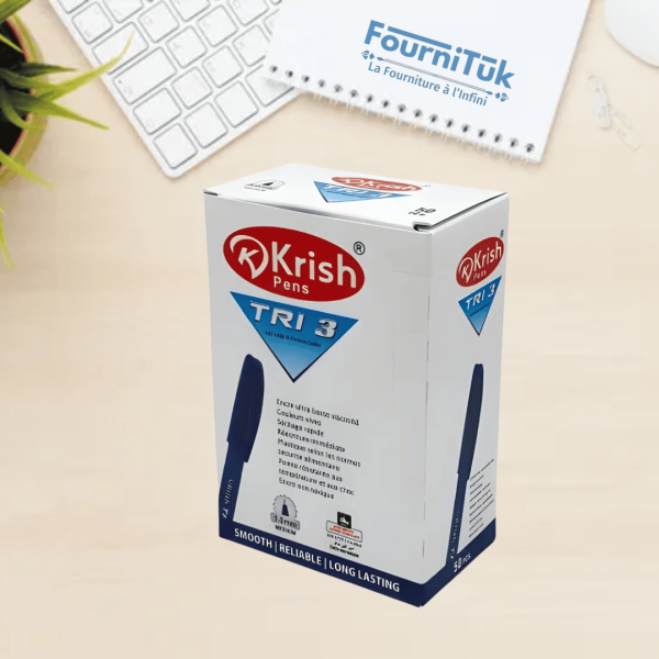 Stylo à bille pointe 1.0 mm Bleu KRISH TRI-3