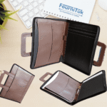 Porte-Documents en Cuir avec Coutures Blanches || Multipoches & Multifonctions