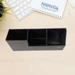 Organisateur de Bureau Deli – Porte-Stylos Multi Compartiments Noir