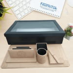 Parure Ensemble de Bureau en Similicuir – 6 Pièces || Ensemble de Bureau Similicuir de Luxe – 6 Pcs