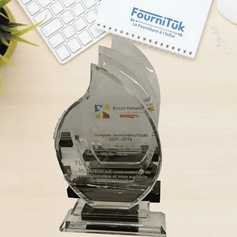 Trophée en Verre – Avec Socle en Verre
