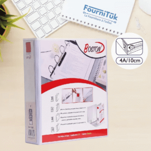 Classeur à Levier A4 Personnalisable 4 Anneaux – Dos 100 mm | BOSTON