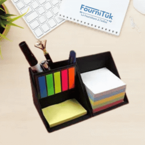 Cube Porte-Notes avec Marque-Pages Autocollants – Organisateur de Bureau Multifonction
