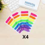 Lot de 4 Marque-pages Autocollants Fluorescents – 7 Couleurs | Sticky Notes