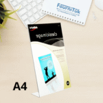 Porte Affiche A4 en L Portrait Transparent – Support de Présentation de Table