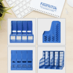 Boîte de Classement 4 Compartiments Pratt & Whitney – Porte-Revues PVC Bleu | Rangement Documents