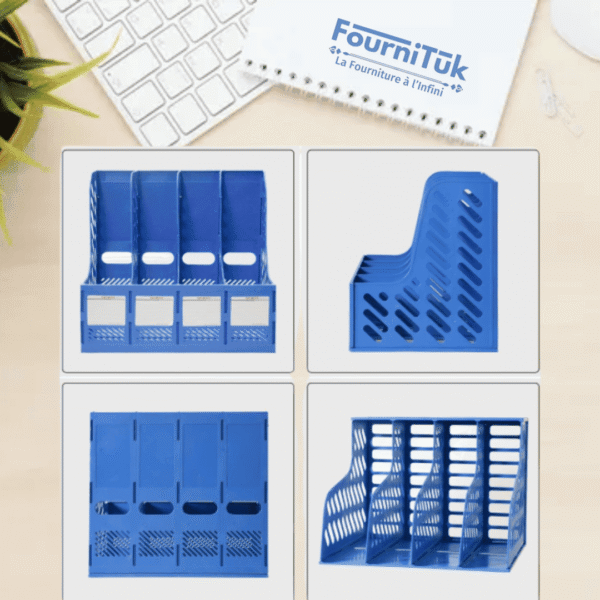 Boîte de Classement 4 Compartiments Pratt & Whitney – Porte-Revues PVC Bleu | Rangement Documents