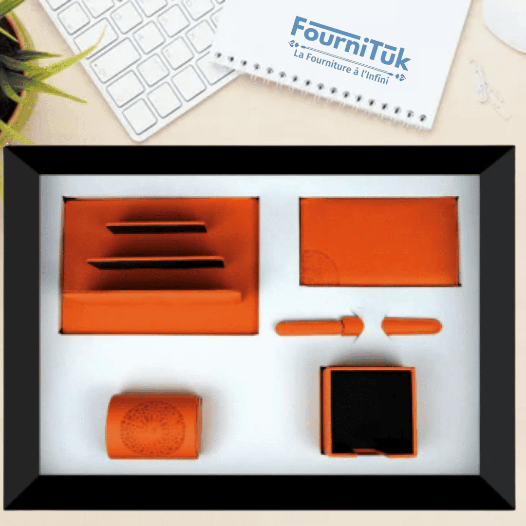 Coffret Parure de Bureau en Cuir – 6 Pcs