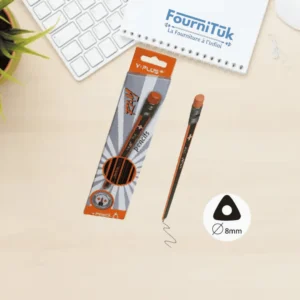 Crayons à Papier Rayés avec Gomme Y-PLUS