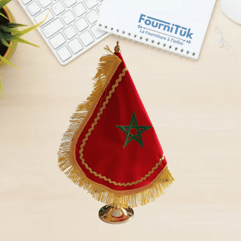 Drapeau de Bureau Marocain Moyen Modèle 38 cm