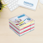 Porte Bloc Cube PVC Transparent ARK avec Papier Couleurs
