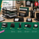 Ensemble de Bureau Métallique 5 Pièces