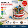Ensemble Accessoires de Bureau Comix B3656 – Trombones, Pinces & Élastiques Colorés avec Boîte de Rangement
