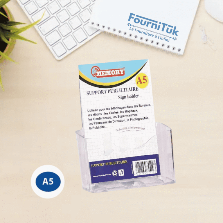 Support Publicitaire A5 Transparent MEMORY Réf 7156 | Porte Affiche de Bureau 210×297 mm