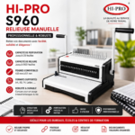 Relieuse Manuelle HI-PRO S960 – Perforation 25 Feuilles