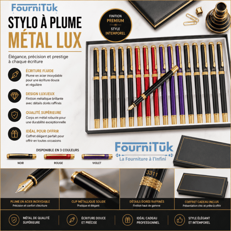 Stylo à Plume Métal Lux Réf 3311 – Stylo Premium Élégant avec Finition Dorée