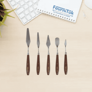 Set de 5 Couteaux à Palette pour Peinture – Lames Métalliques et Manches en Bois