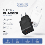 Chargeur Rapide 20W USB-C PD + USB-A QC 3.0 PLUSTAR – Noir & Blanc
