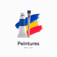 peintures acryliques, fournitures beaux-arts
