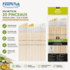 Pochette de 20 Pinceaux Manches Longs Assortis