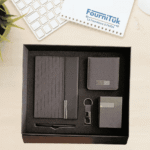 Coffret Cadeau VIP Personnalisable 5 Pièces – Notebook A5, Stylo, Porte-Stylo, Porte-Clés et Bloc Mémo