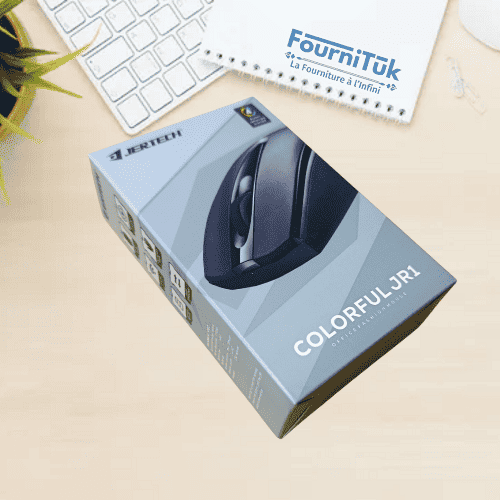 Souris Sans Fil Jertech Colorful JR1 Noir | Mouse Wireless Ergonomique pour Bureau