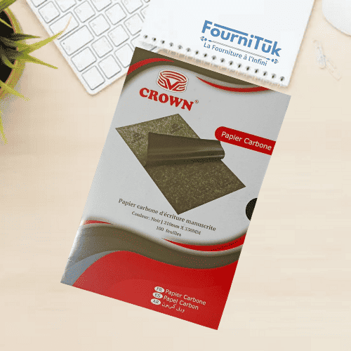 Papier Carbone A4 CROWN CB/100 – 100 Feuilles Noir