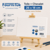 Toile avec Chevalet 18x26 cm – Toile en Coton 280g/m² sur Châssis Bois