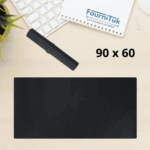 Tapis de Bureau en Similicuir Noir 90 x 40 cm