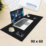 Tapis de Bureau en Similicuir Noir 90 x 40 cm
