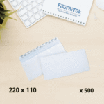 Enveloppe Blanche Américaine 115 x 230 mm | Sans Fenêtre | Fermeture Auto-Adhésive | DIRECTO
