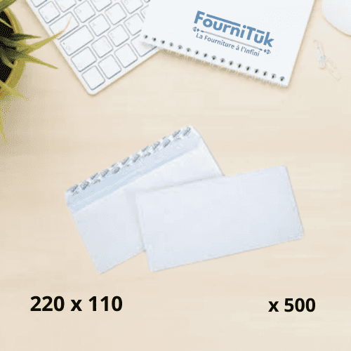 Enveloppe Blanche Américaine 115 x 230 mm | Sans Fenêtre | Fermeture Auto-Adhésive | DIRECTO