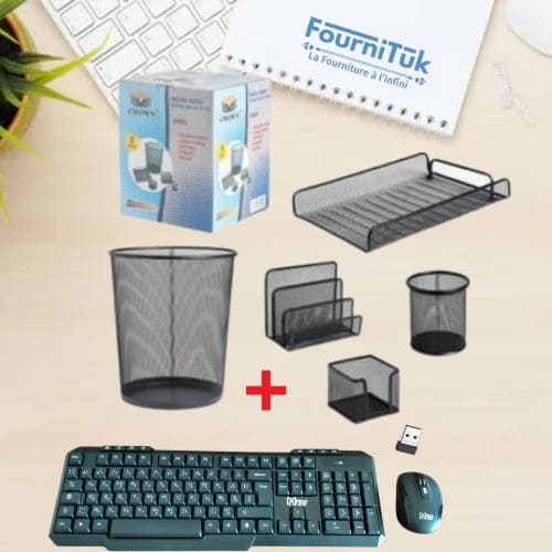 Pack 5 Pcs Métal + Duo Clavier et Souris Sans Fil